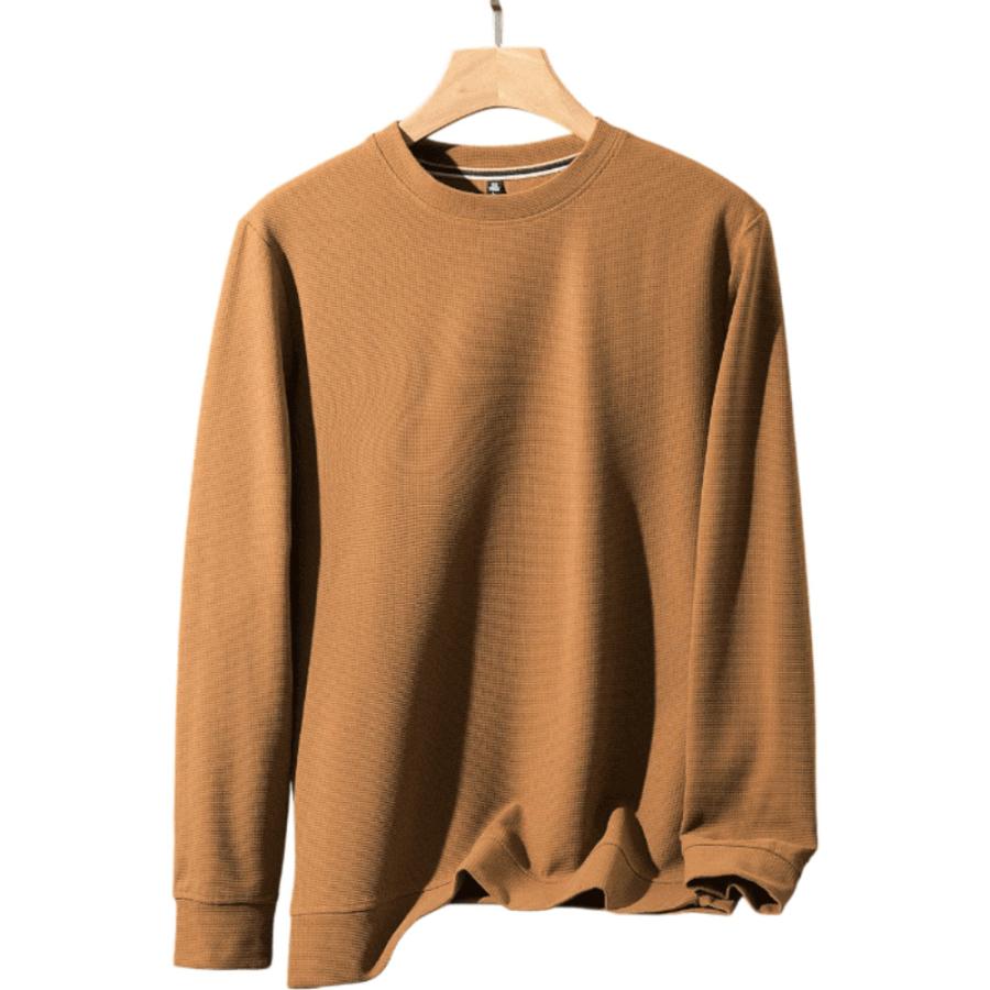 ☆ キャメル 3XL ワッフル ロンT メンズ ロングtシャツ 長袖tシャツ