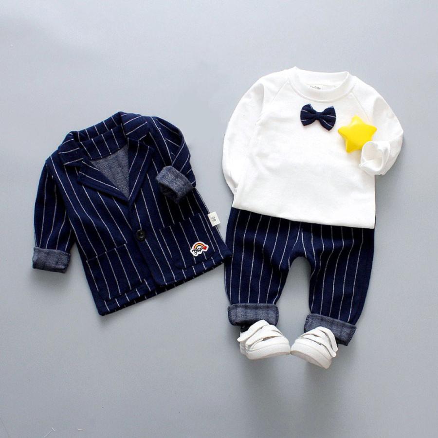 フォーマルスーツ ネイビー 100cm~ ☆ ネイビー 100CM ベビー用フォーマルスーツ 3点セット xrd0120
