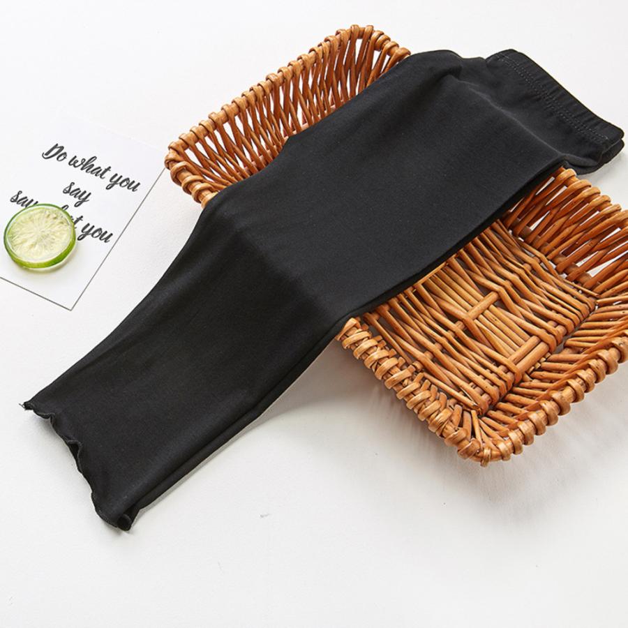 ☆ブラック☆140cm☆フリルキッズレギンス 7分丈 yklgi7 キッズ レギンス 7分丈 フリル付き スパッツ 薄手 UVカット 無地 子供 こども