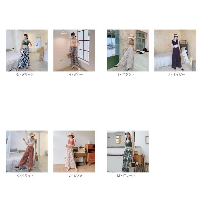 ☆ G×グリーン XL 体型カバー水着 ワイドパンツ 3点セット 水着