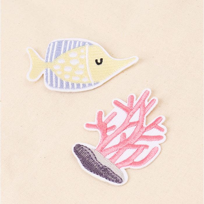 ☆ 海の生物 刺繍ワッペン 28枚セット 海の生き物 ワッペン 刺繍