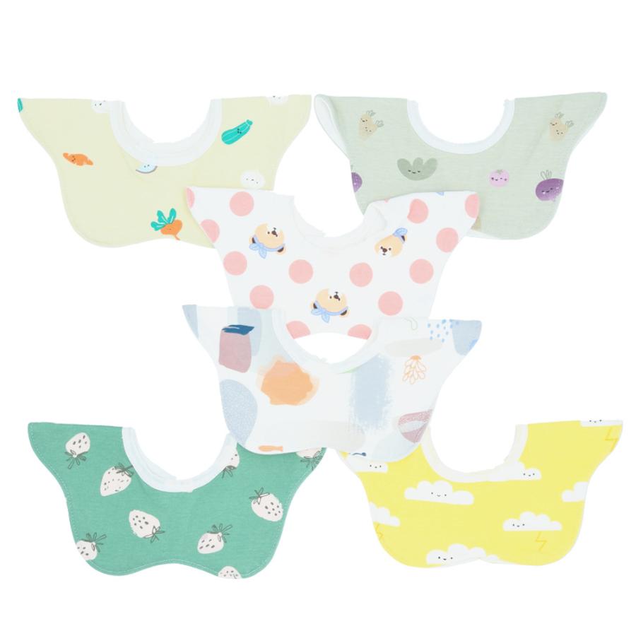 ☆Dタイプ☆花型よだれかけ6枚セット スタイ ykye002s6 よだれかけ スタイ スタイセット 6枚 セット ベビー 赤ちゃん 前掛け bib ビブ