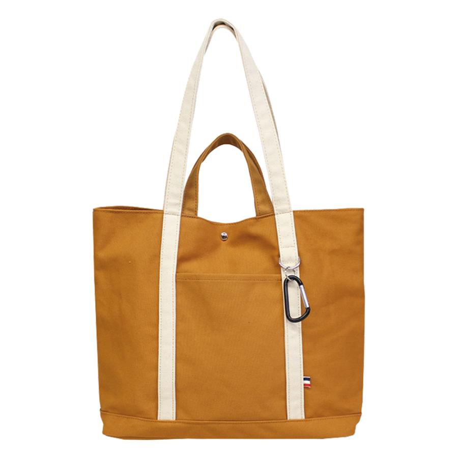 ☆ マスタード トートバッグ 大きめ 布 キャンバス 通販 レディース メンズ 帆布 しっかり A4 雑誌 通勤 通学 旅行 大学生 無地 シンプル | ブランド登録なし