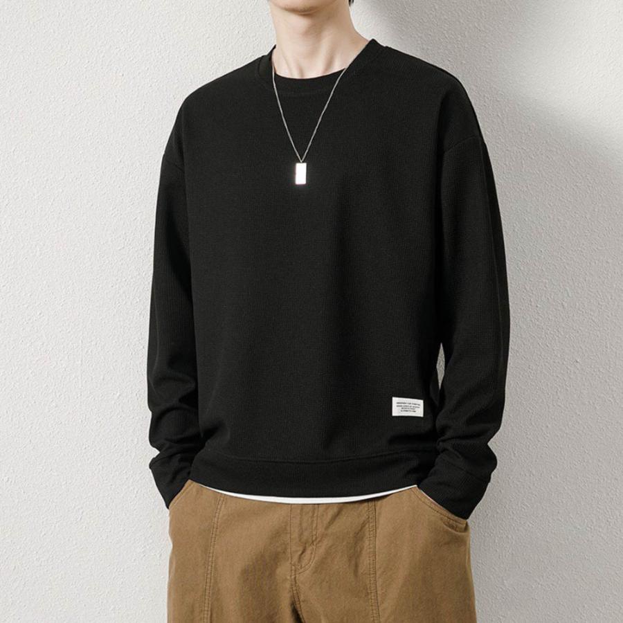 ☆ ブラック XLサイズ 長袖Tシャツ Tシャツ 長袖 メンズ tシャツ 長袖t