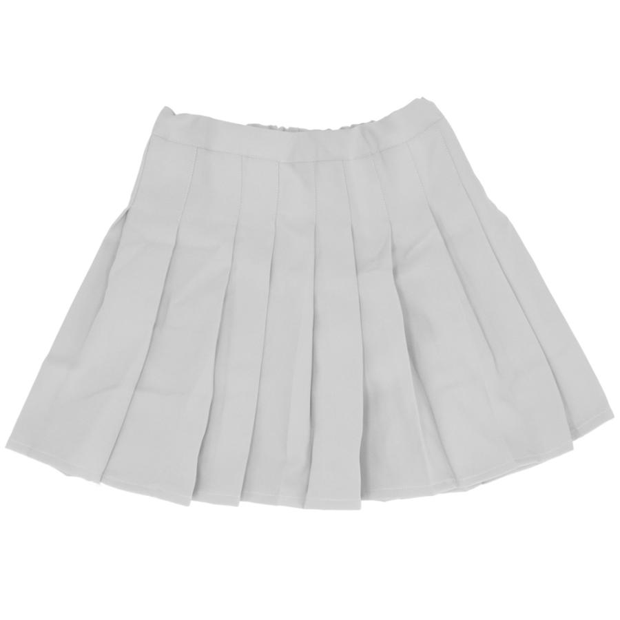 ☆グレー☆100CM スカート キッズ 無地 インナーパンツ付き パンツインスカート ひざ丈 子供服 女の子 小学生 プリーツスカート