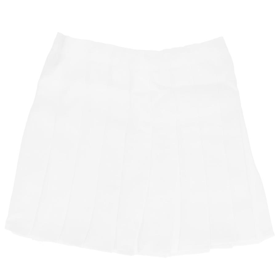 ☆ホワイト☆130CM スカート キッズ 無地 インナーパンツ付き パンツインスカート ひざ丈 子供服 女の子 小学生 プリーツスカート