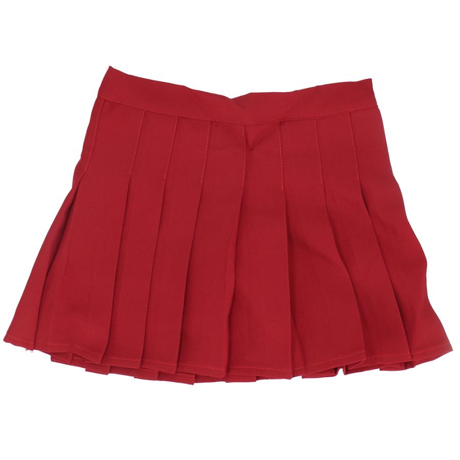 ☆ワイン☆140CM スカート キッズ 無地 インナーパンツ付き パンツインスカート ひざ丈 子供服 女の子 小学生 プリーツスカート