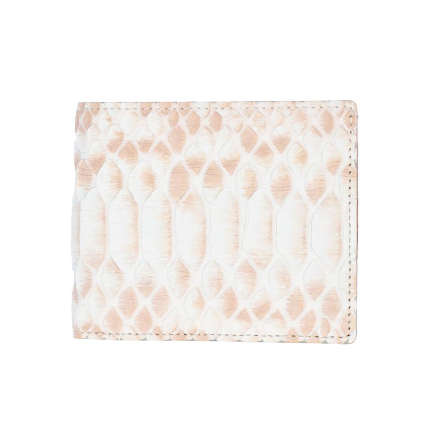 ☆ ホワイト ZOO ZBF-016 ブリーチパイソン 財布 メンズ 二つ折り 本革  