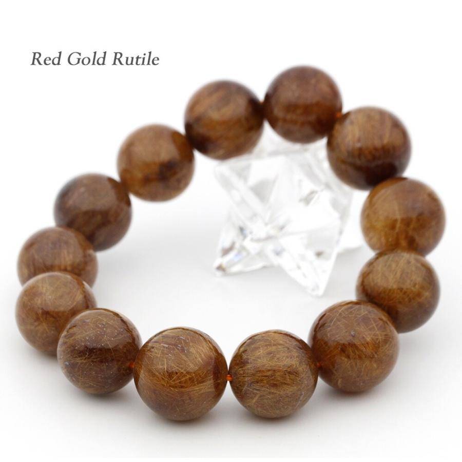 Lucky365 【75％OFF】レッドゴールドルチル 紅金針水晶 ブレスレット 