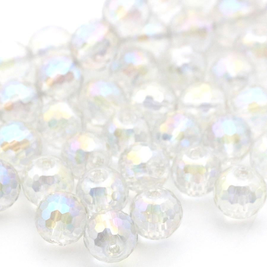 Lucky365 1粒売り 天然石 アクアオーラ コスモ 128面カットビーズ 8mm
