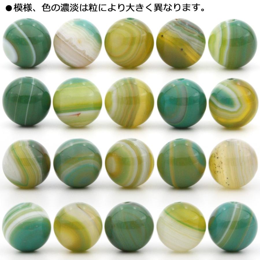 Lucky365 1粒売り 天然石 モスグリーンアゲート 苔縞瑪瑙 丸