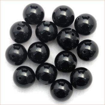 Lucky365 1粒売り 天然石 モリオン ケアンゴーム 黒水晶 丸ビーズ 12mm