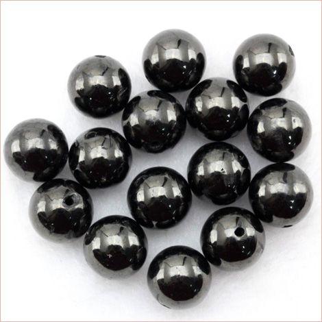 Lucky365 1粒売り 天然石 ジェット 黒玉 丸ビーズ 12mm t1550 : 天然石