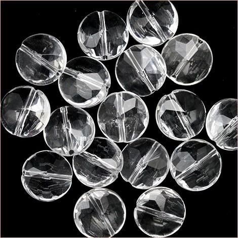 Lucky365 1粒売り 天然石 透明水晶 クォーツ 水平通し多面カット  