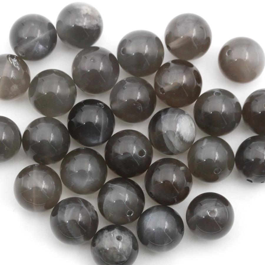 Lucky365 1粒売り 天然石 ブラックムーンストーン 丸ビーズ 10mm t1674