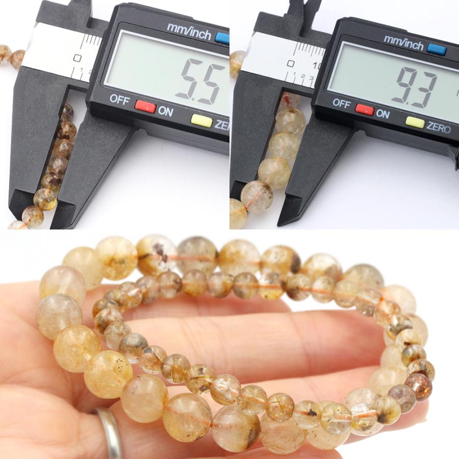 Lucky365 卸売り 2本セット ゴールドルチルクォーツ 5mm 9mm