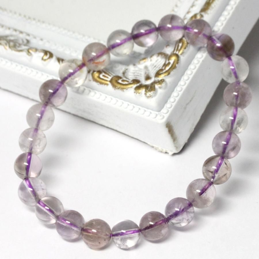ヒマラヤ産アメジスト AAAA 8mmブレスレット 天然ダイヤモンド翡翠