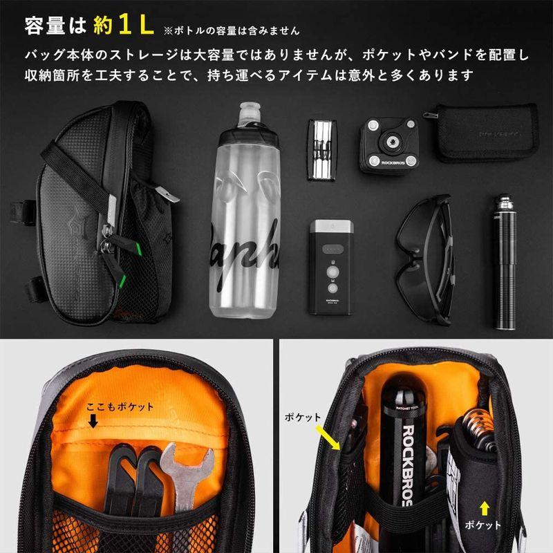 ROCKBROS(ロックブロス)サドルバッグ 自転車 ボトルホルダー 防水 反射材付き 1L 取り付け簡単 サイクリング ロードバイク MT 自転車アクセサリー ROCKBROS(ロックブロス)サドルバッグ 自転車 ボトルホルダー 防水 反射材付き 1L 取り付け簡単 サイクリング ロードバイク MT