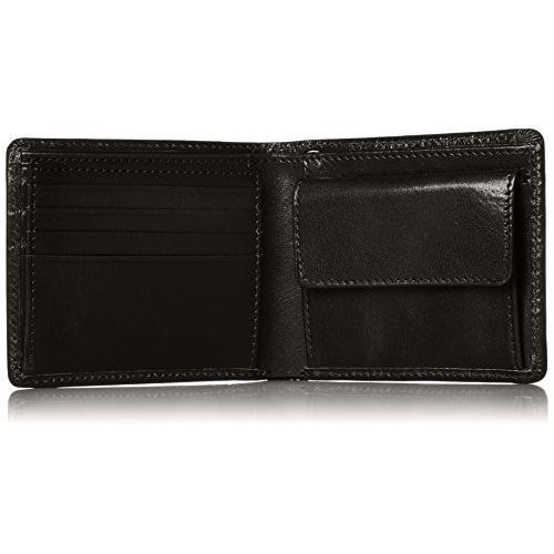 [エドウィン] 二つ折財布 イタリアンレザー エンボス 紙幣収納 小銭収納 カードポケット 22219021 60.ブラック