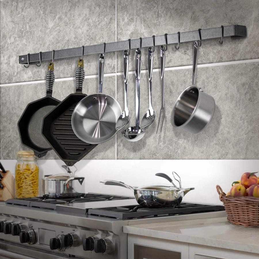 Enclume Premier 24 Inch Utensil Bar Wall Pot Rack, Hammered Steel 並行輸入品｜lucky39｜04