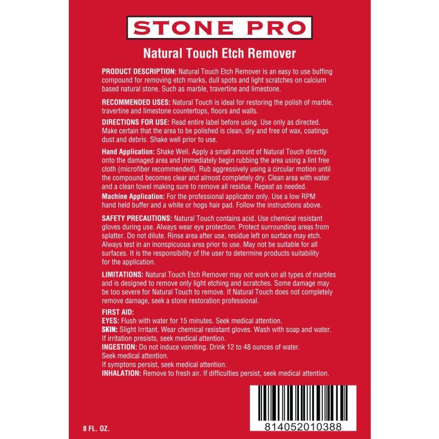 ストーンPro Natural Touch   エッチングRemoving複合   8オンス Stone Pro, Etch Re 並行輸入品｜lucky39｜04