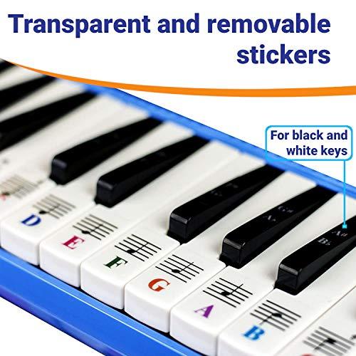 QMG 32/37キーメロディカ用のピアノステッカー 無料のピアノ電子ブックで透明で取り外し可能 Piano Stickers f 並行輸入品｜lucky39｜05