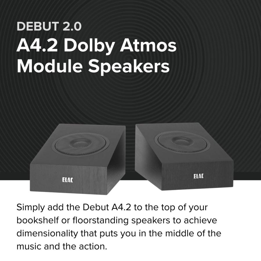 ELAC Debut 2.0 A4.2 Dolby Atmos モジュールスピーカー ブラック (ペア)   同心円ドライバー 0 並行輸入品｜lucky39｜04