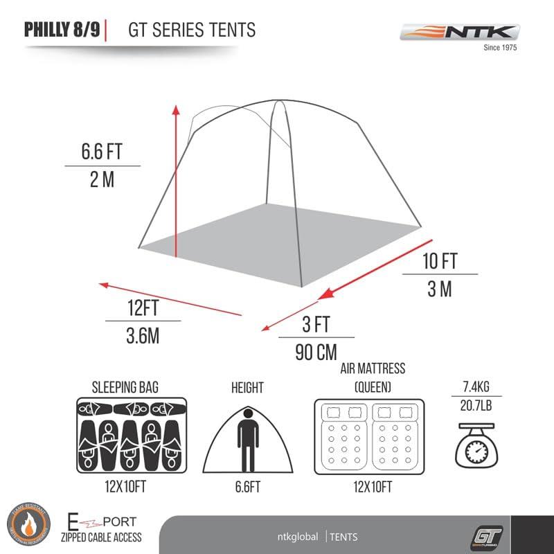 NTK Philly GT 8~9人用 キャンプ用テント | 12x10フィート ドームキャンプテント | 2500mm 防水 | 並行輸入品｜lucky39｜04