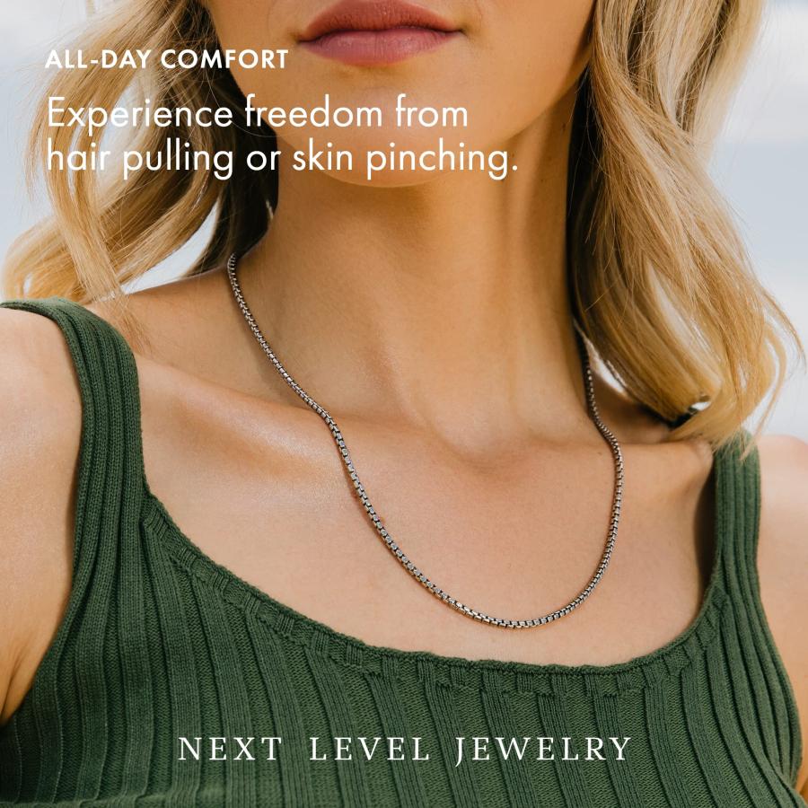 Next Level Jewelry 純正ソリッドスターリングシルバー ラウンドボックスリンク .925ロジウム 高耐久ネックレス 並行輸入品｜lucky39｜10