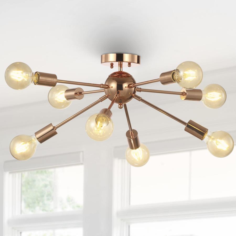 JONATHAN Y JYL7459A Copper 30.5" 8 Light Sputnik Metal LED Flush 並行輸入品｜lucky39｜04