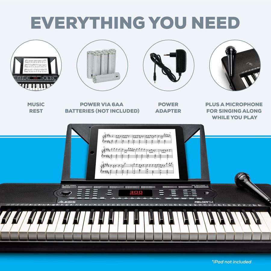 ALESIS MELODY54 電子キーボード 54鍵盤　付属品あり Amazon.co.jp: Alesis キーボード ピアノ 54鍵盤 初心者向け