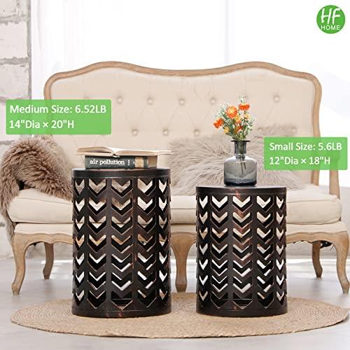 HFHOME Set of 3 Metal Side End Tables Nightstand, Multifunctiona 並行輸入品｜lucky39｜08