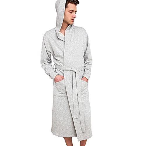 Mens Lightweight Robes for men Summer Hooded Bathrobe Soft Sleep 並行輸入品｜lucky39｜02