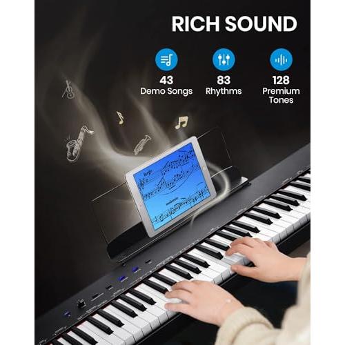 Moukey 電子ピアノ 88鍵盤 キーボード セット セミウェイト ピアノ 