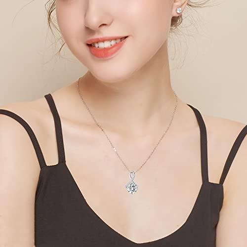 SecreTalk 3CT モアッサナイトペンダントネックレス 18Kホワイト  