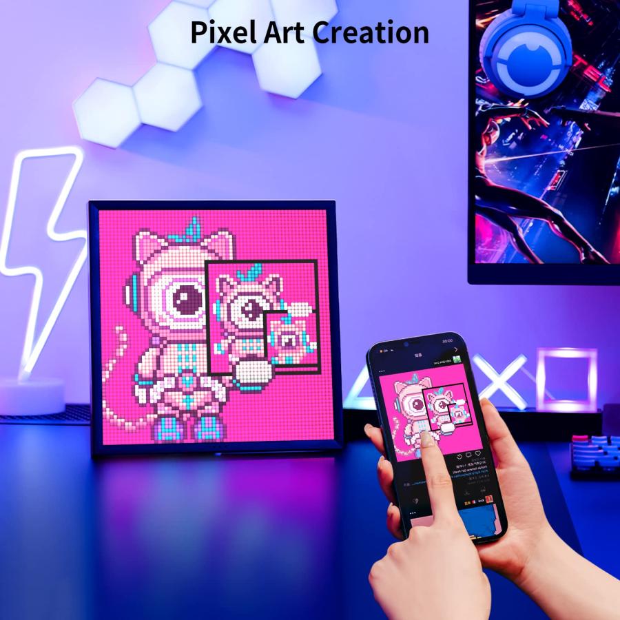 Divoom Pixoo 64   WiFi Pixel Cloud Digital Frame with APP Contro 並行輸入品｜lucky39｜07