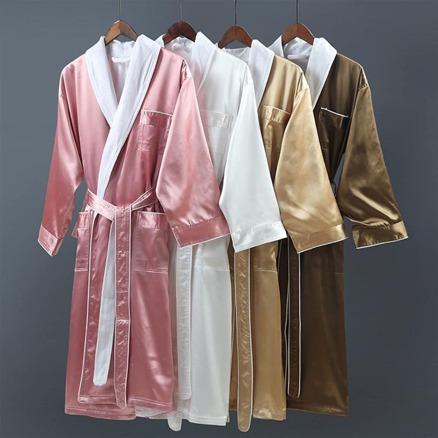 Luxury Silk Hotel Robe Spa Bathrobe for Women Mens Plus Size Lig 並行輸入品｜lucky39｜04