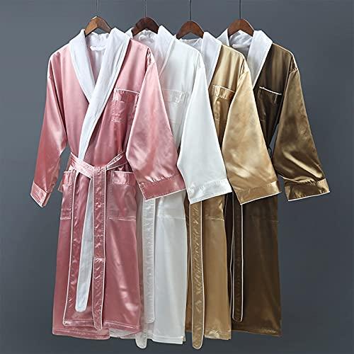 Luxury Silk Hotel Robe Spa Bathrobe for Women Mens Plus Size Lig 並行輸入品｜lucky39｜05