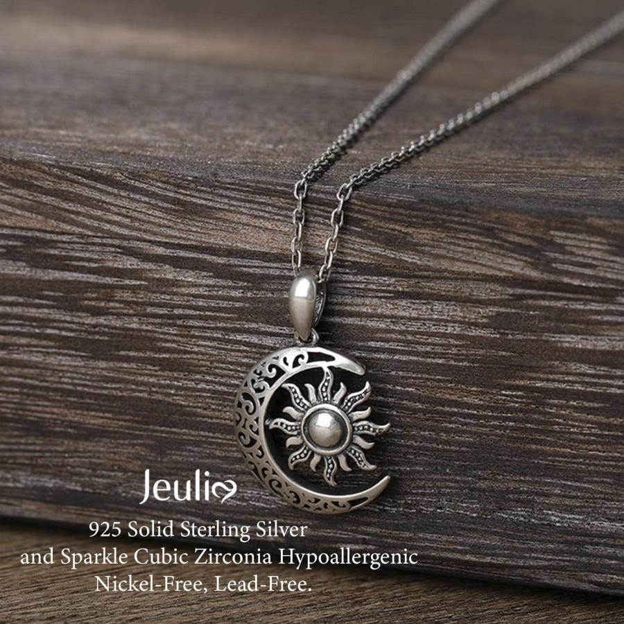 Jeulia Sterling Silver Vintage Crescent Moon and Sun Pendant Nec 並行輸入品｜lucky39｜07