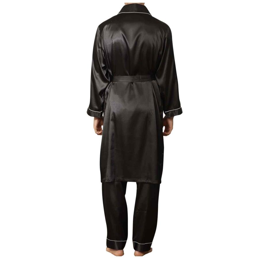 Cambkatl Mens Pajama Sets Satin Silk Robe Lightweight Spa Bathro 並行輸入品｜lucky39｜10