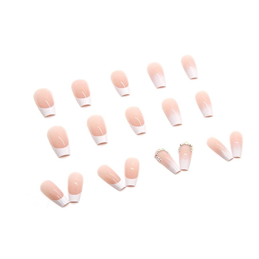 SINHOT Coffin Press on Nails Long French Tip Ballerina Fake Nail 並行輸入品｜lucky39｜10