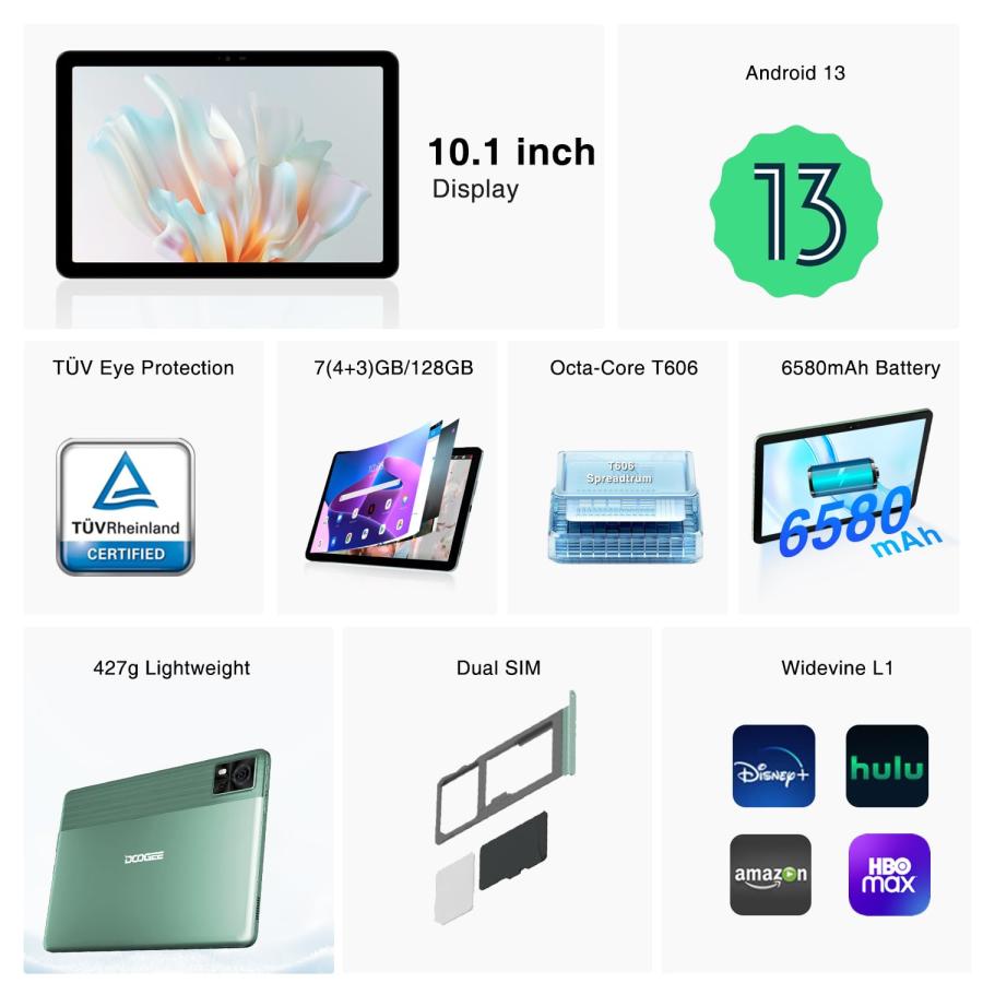 DOOGEE T10E タブレット DOOGEE T10E 2024 Upgraded Android 13 Tablet 10  並行輸入品｜lucky39｜06