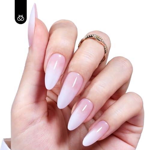 Beetles Ombre Press On Nails French Tip Gel Nails Almond Pink Me 並行輸入品｜lucky39｜07