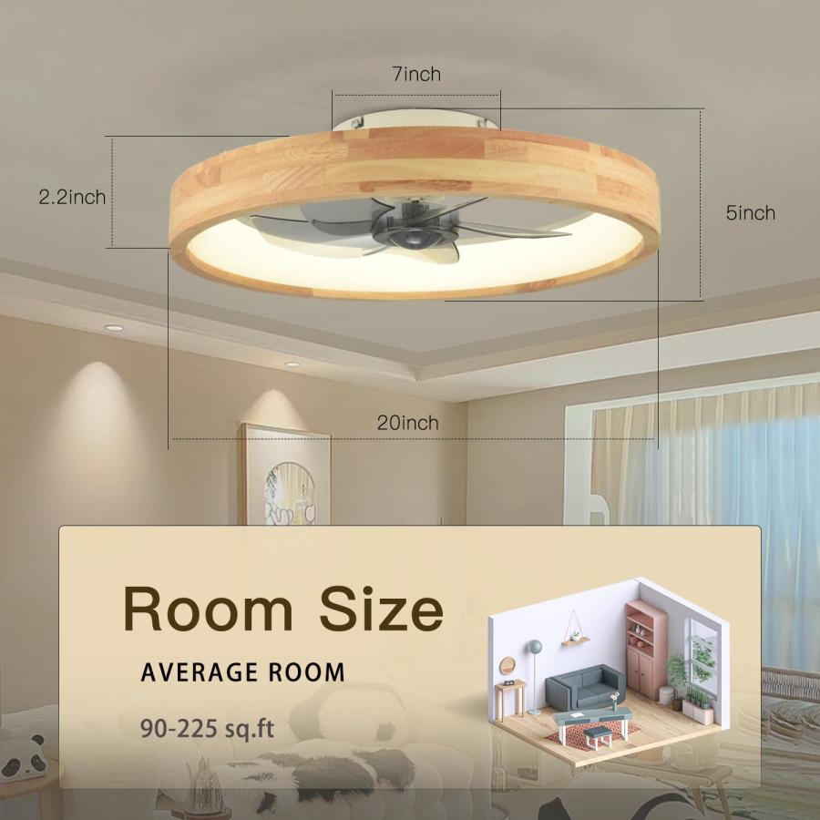 格安販売 オンライン WenineStar 20” Ceiling Fan with Light, Dimmable LED Timing with 並行輸入品