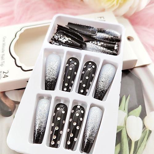 Coffin Press on Nails Long Nails Press ons Artificial False Nail 並行輸入品｜lucky39｜05