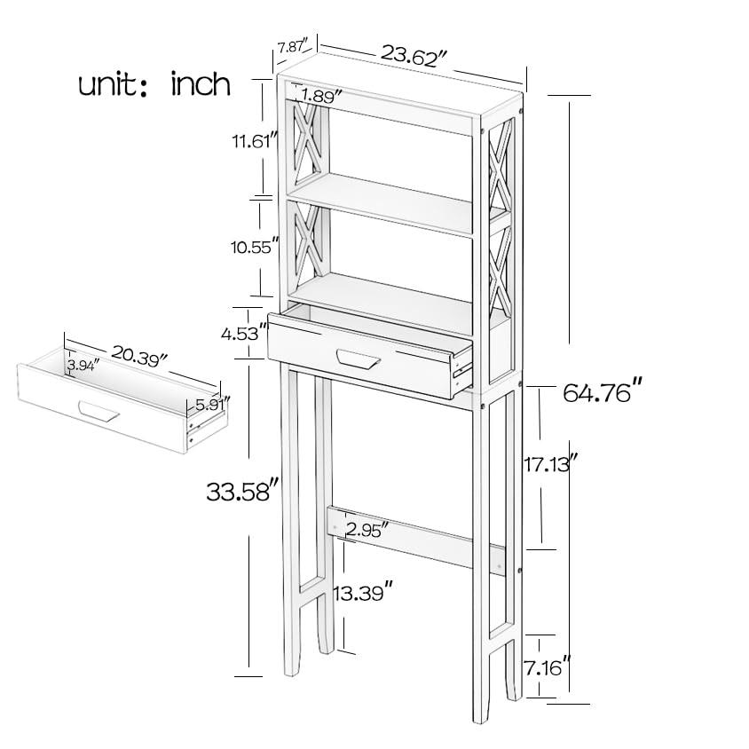 SHMAO Over The Toilet Storage Cabinet, Above Toilet Storage Cabi 並行輸入品｜lucky39｜10