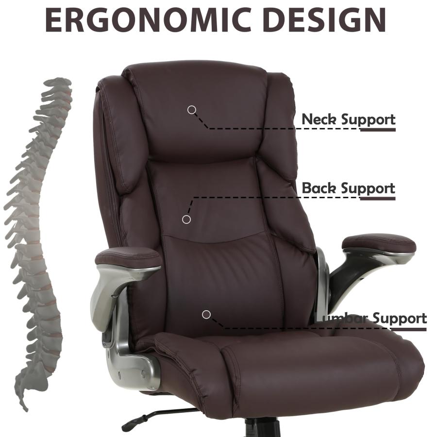 Office Chair, Comfortable Office Chair with Flip Up Arm, High Ba 並行輸入品｜lucky39｜07