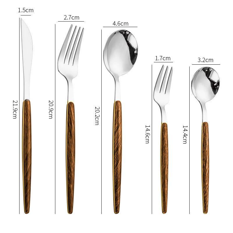 Imitation Wooden Handle Stainless Steel Tableware,Western Steak  並行輸入品｜lucky39｜05