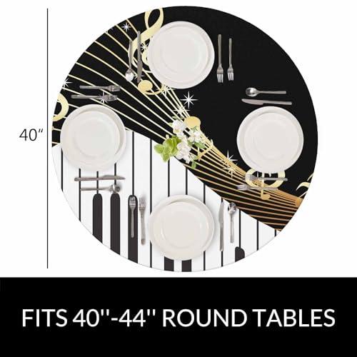 AOYEGO Piano Keyboard Round Tablecloth Musical Instrument Notes  並行輸入品｜lucky39｜08