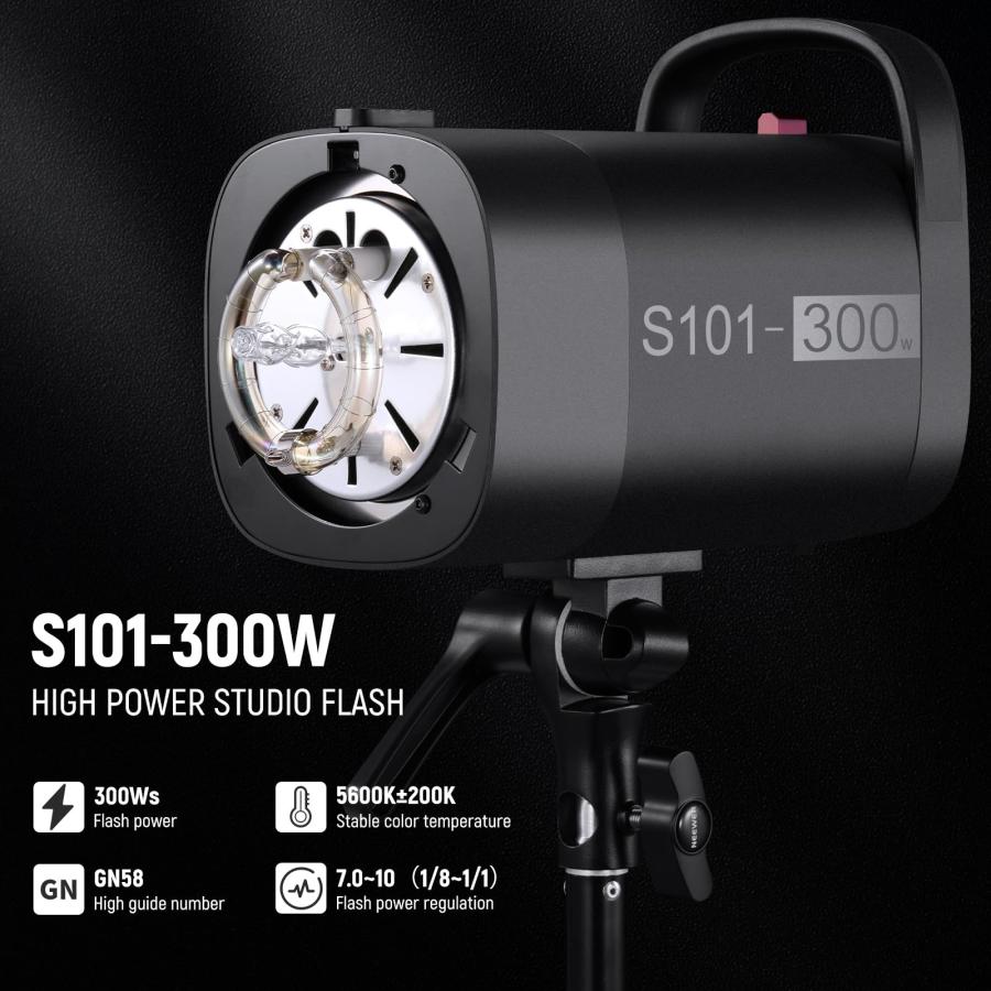 NEEWER 600Ws Studio Monolight Flash Light Kit: 2 Pack S101 300W  並行輸入品｜lucky39｜04